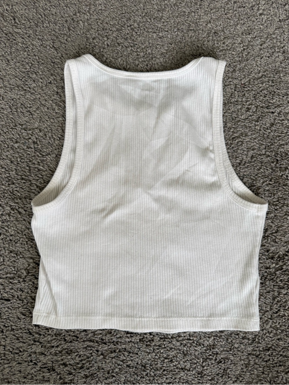 Aeropostale White Ribbed Cropped Tank Top - Picture 2 of 5